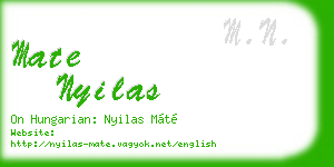 mate nyilas business card