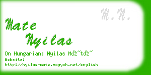 mate nyilas business card